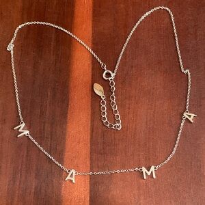 Benevolence silver tone "Mama" necklace